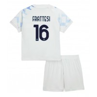 Inter Milan Davide Frattesi #16 Vonkajší Detský futbalový dres 2025-26 Krátky Rukáv (+ trenírky)